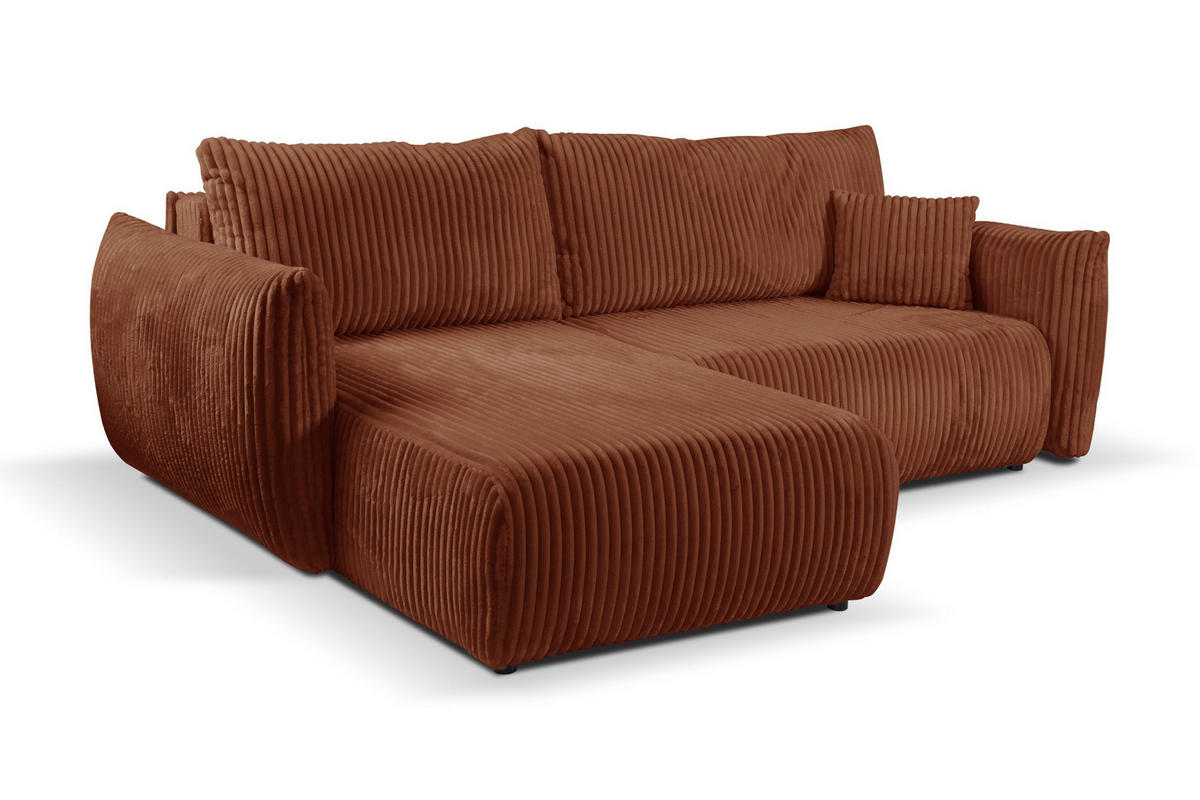 ECKSOFA HALLORA - Rust (Tilia 52) - Rostfarben, Holzwerkstoff (257/177cm) - Möblo