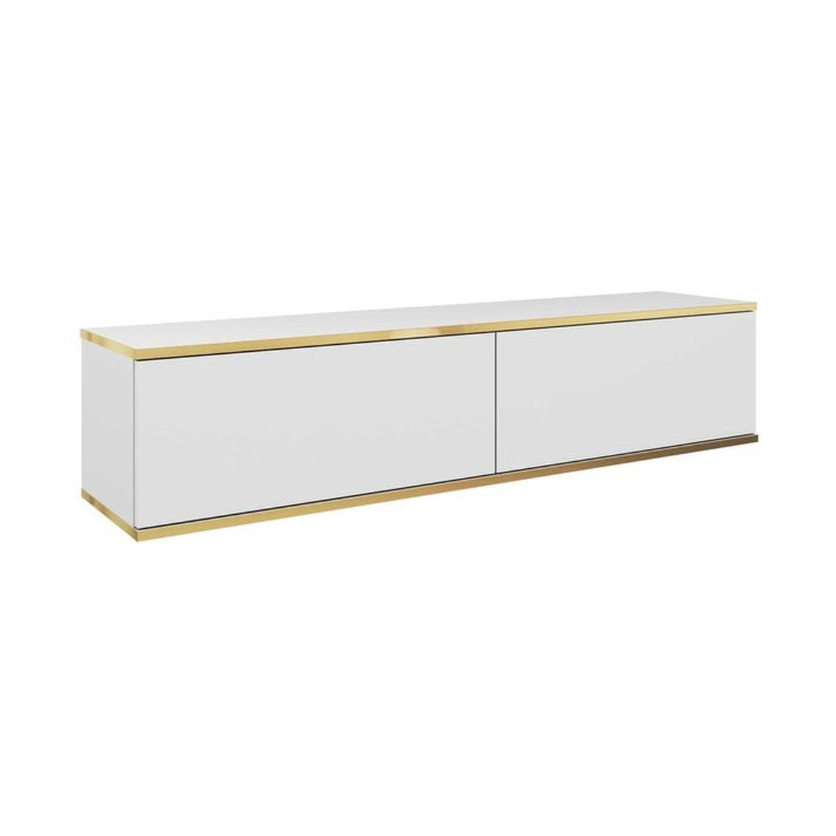 LOWBOARD – 135 cm – Oro – Ohne Füße (wandhängend) – TV-GEN0290 - Weiß, Holzwerkstoff (135/30/32cm) - hi-markt