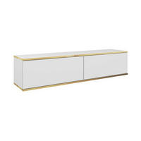 LOWBOARD – 135 cm – Oro – Ohne Füße (wandhängend) – TV-GEN0290 - Weiß, Holzwerkstoff (135/30/32cm) - hi-markt