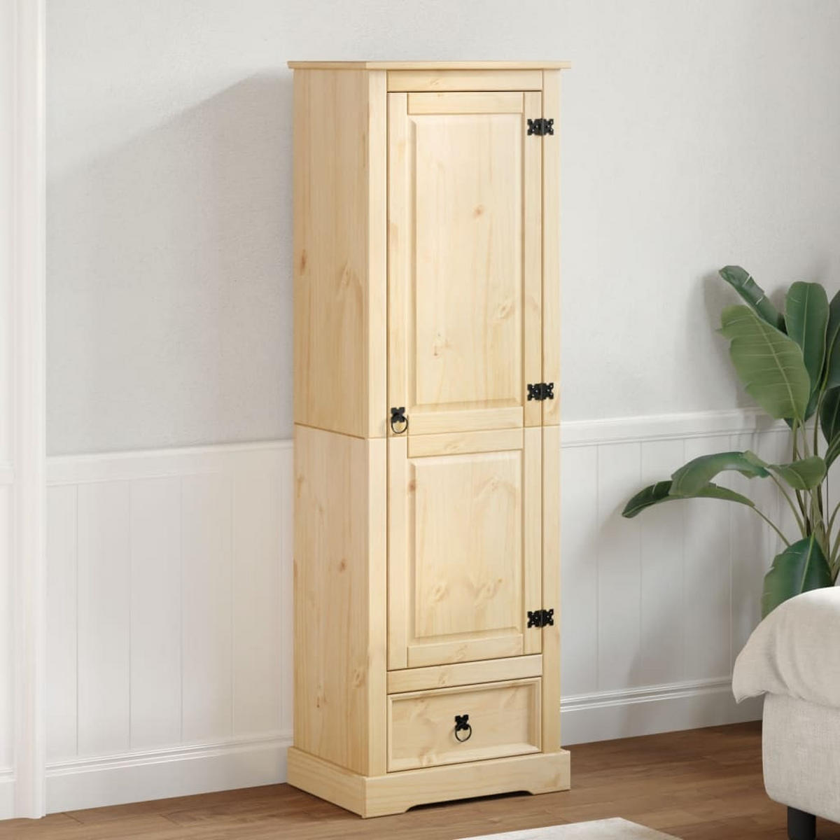 KLEIDERSCHRANK Corona 55/38/170 Cm Massivholz Kiefer - Braun, Holz (55/170/38cm) - vidaXL