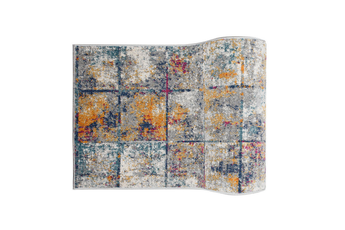 TEPPICHLÄUFER LAZUR Weiß Dunkelblau 70/1200 cm - Multicolor, Textil (70/1200cm) - Tapiso