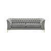 2,5-SITZER-SOFA Chesterfield Modern-Velluto 15 - Hellgrau, Holz/Textil (209/74/80cm)