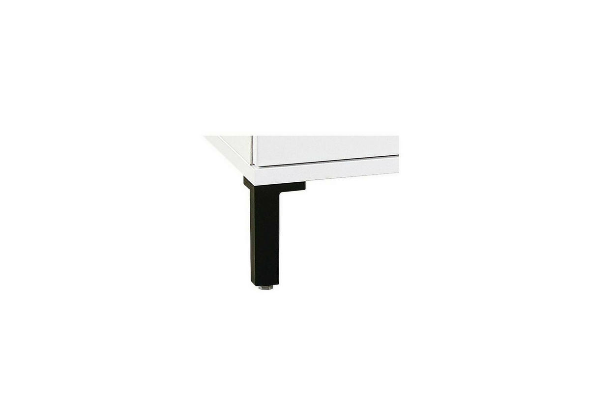 SCHUHSCHRANK Glänzendes Weiß, Anthrazit 34/81/200 cm - Weiß, Holzwerkstoff (81/200/34cm) - DMORA