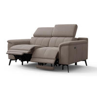 RELAXSOFA FIERO 2-Sitzer mit 2 Relaxfunktionen, taupe - Taupe/Schwarz, Holzwerkstoff/Textil (170/82/103cm) - Courtois Laville