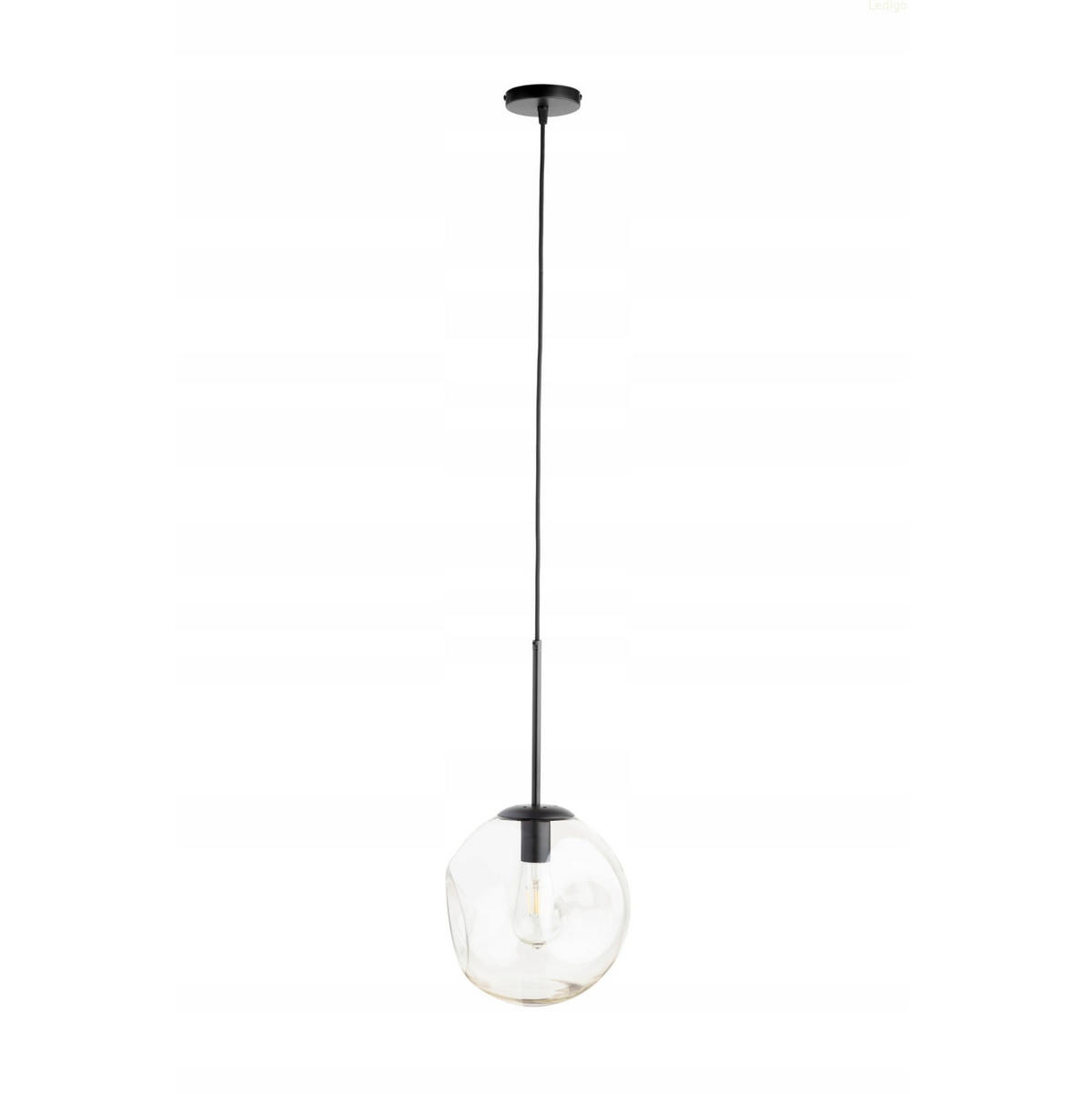 PENDELLEUCHTE Rome Lava - Transparent/Schwarz, Glas/Metall (25/25/118cm) - kiki design