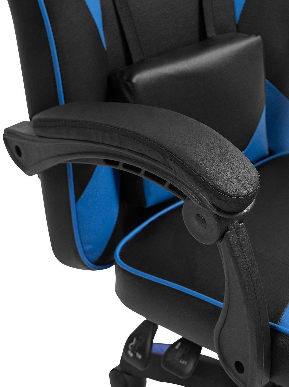 BÜROSTUHL Calyx Kunstleder schwarz/blau - Blau/Schwarz, Metall (60/121/59cm) - TPFLiving