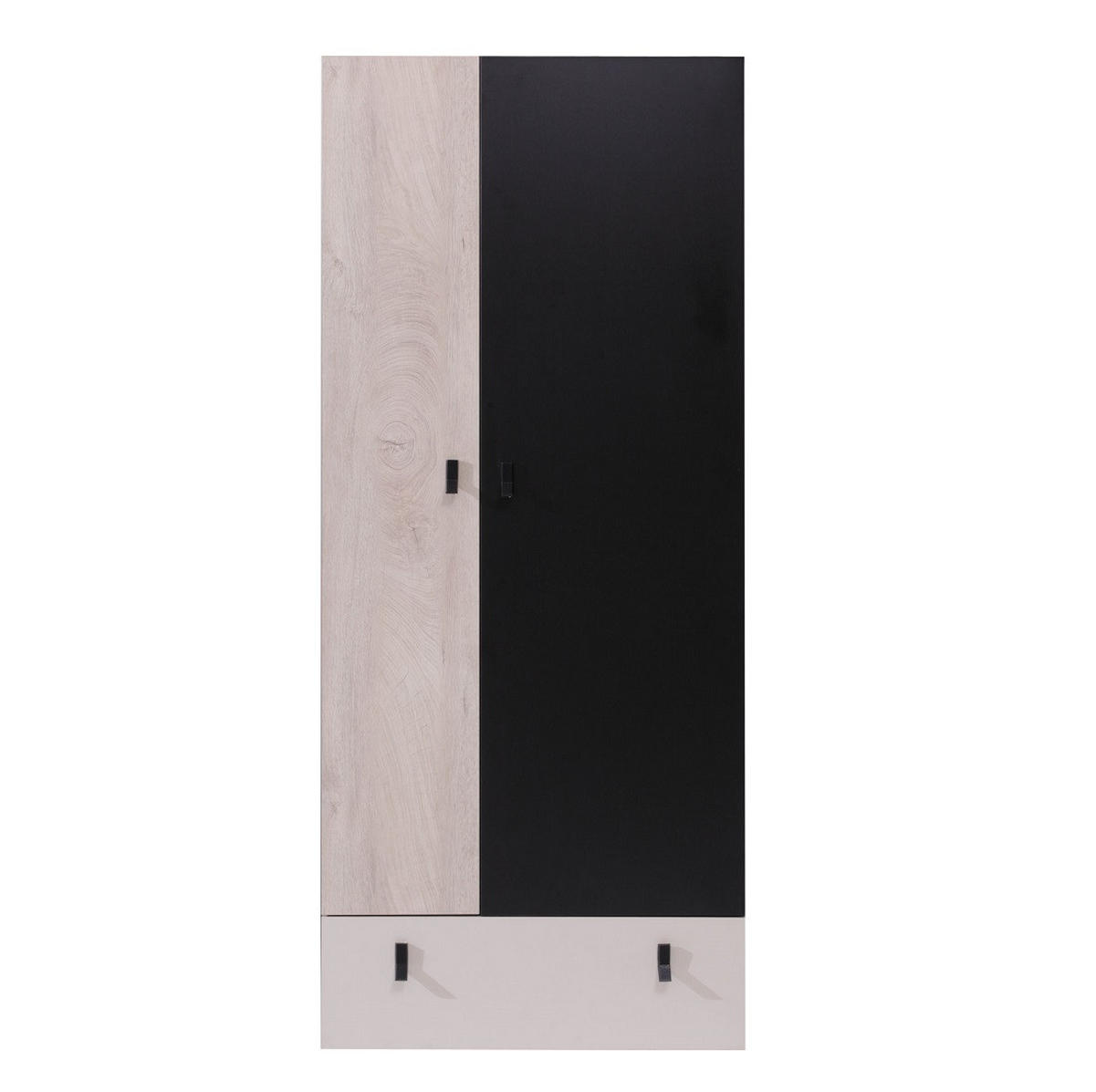 JUGENDZIMMER Space Set C 6-teilig - Schwarz-Eiche-Beige - Eichefarben/Beige, Holzwerkstoff (80/190/50cm) - QMM TraumMöbel