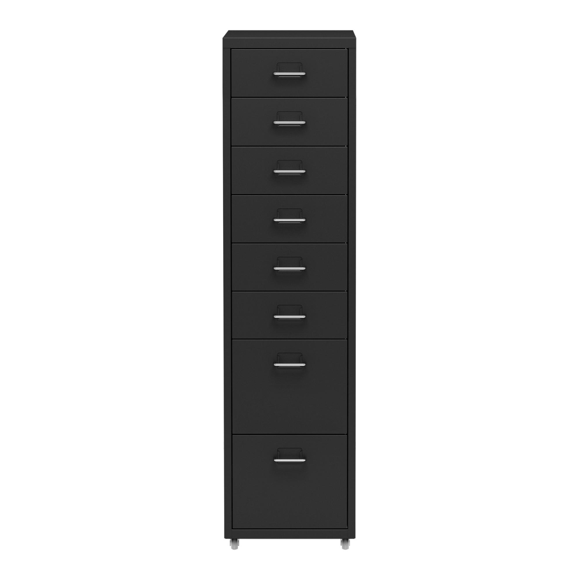 ROLLCONTAINER Kökar - Schwarz, Metall (28/109/41cm) - [en.casa]