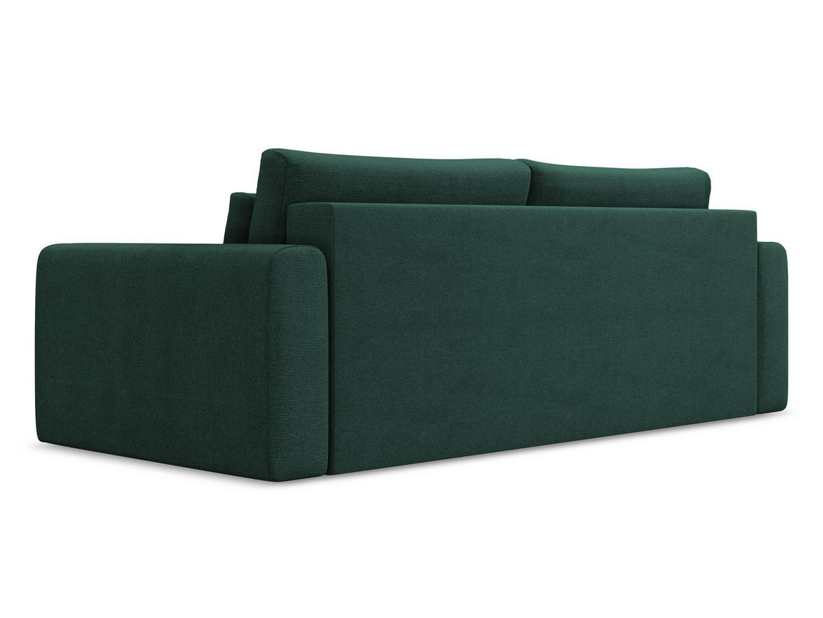 3-SITZER SOFA mit Schlaffunktion Strukturstoff Stoff Grün - Dunkelgrün/Schwarz, Kunststoff/Textil (238/82/105cm) - Makamii