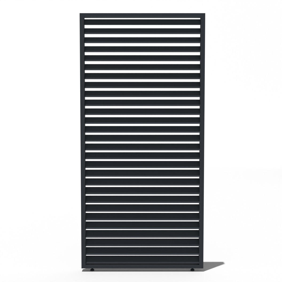 LAMELLENWAND für Pergola horizontal aus Aluminium 113cm Grau - Anthrazit, Metall (113/234/6cm) - WEIDE