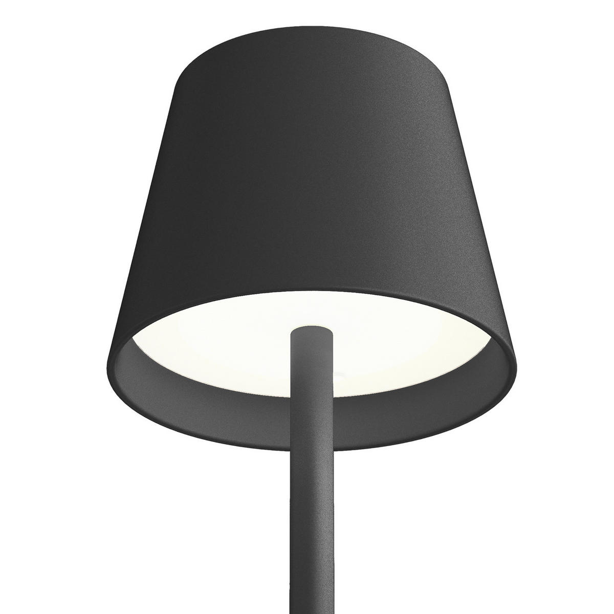 AKKU-TISCHLEUCHTE - ABS-Kunststoff / Eisen - Schwarz, Kunststoff/Metall (12/12/36cm) - home24
