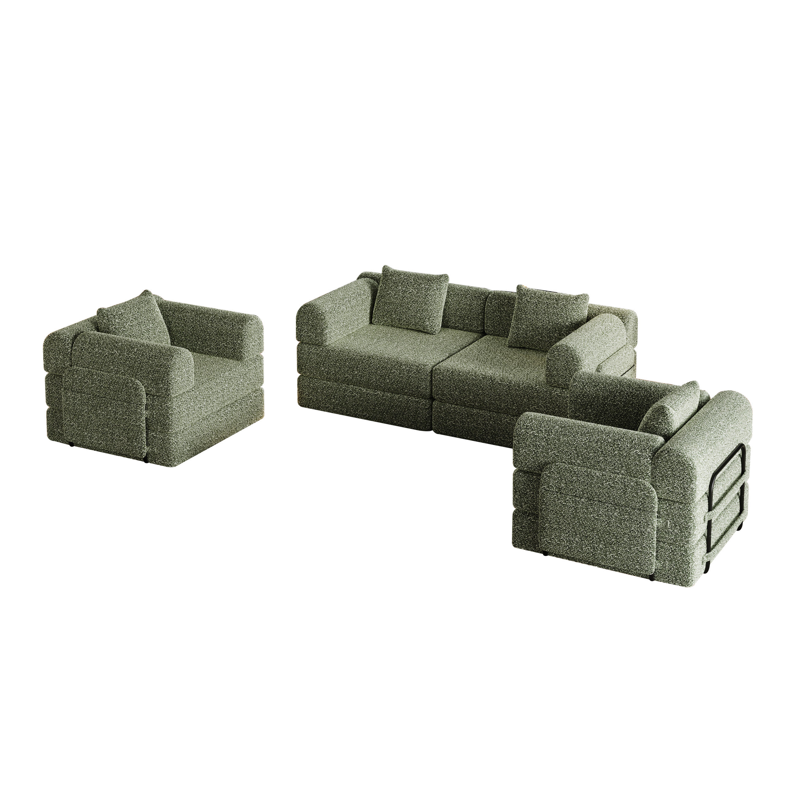 ComfortXL Sitzgarnitur Grün 183.5x69.8x91.4 cm