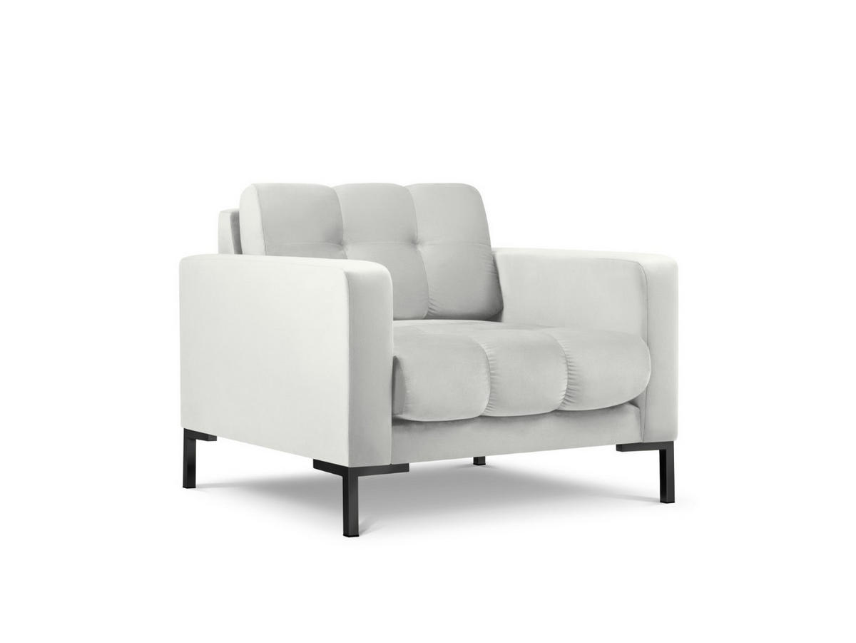 SESSEL Mamaia aus Samt silber - Silberfarben, Textil (92/75/87cm) - Micadoni