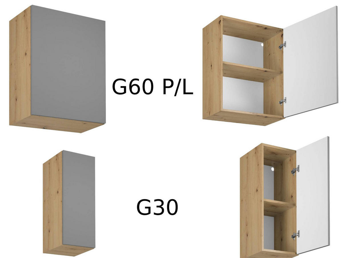 ECKKÜCHE 210 x 330 cm - Langen K66-M210 - Artisan Eiche / Beige - Beige, Holz (330/212/210cm)