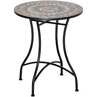 GARTENTISCH, Grün+Beige+Weiß, Keramik - Beige/Schwarz, Keramik/Metall (60/60/71cm) - Outsunny