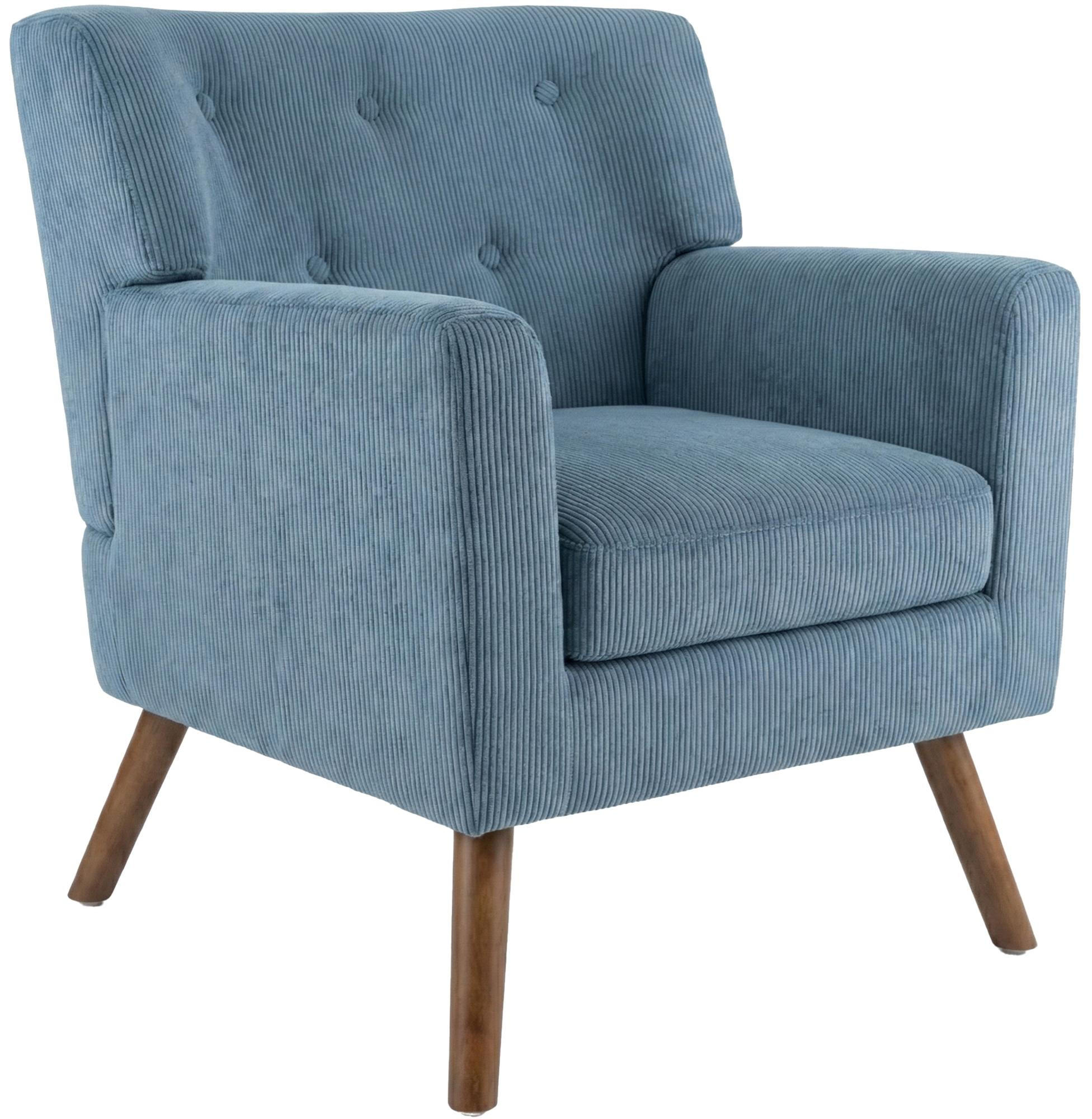 SESSEL Cord Blau - Blau/Braun, Holz/Textil (72/80/74cm) - CLP