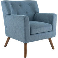 SESSEL Cord Blau - Blau/Braun, Holz/Textil (72/80/74cm) - CLP
