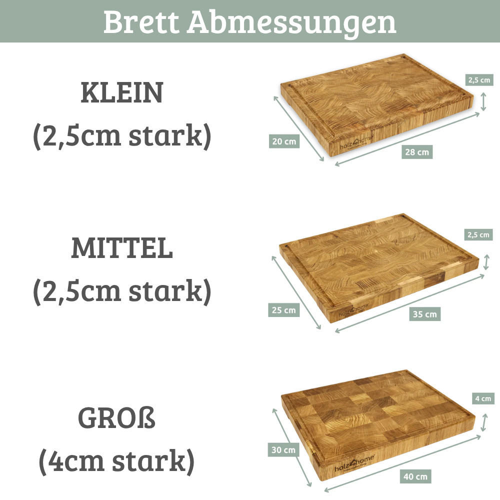 SCHNEIDEBRETT Holz Set MILA klingenschonend 3 Größen - Braun, Holz (80/60cm) - DELUKE