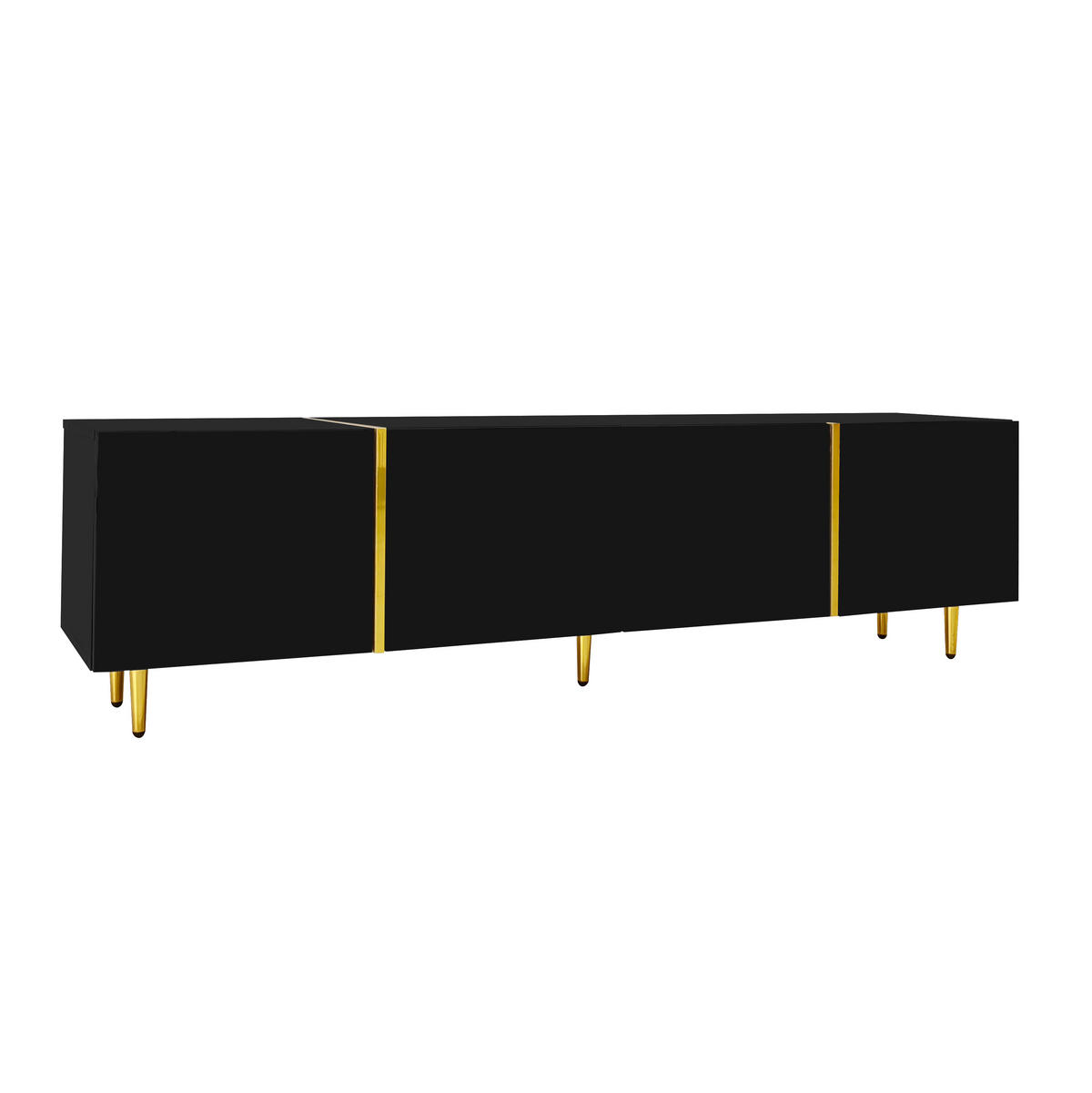 TV-MÖBEL Schwarz 170/35/46 cm - Schwarz, Holzwerkstoff (170/46/35cm) - PANGIVO