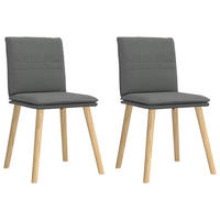 ESSZIMMERSTÜHLE 2 Stk. Dunkelgrau Stoff 45*54*86cm - Dunkelgrau, Metall (45/86/54cm) - ZMH