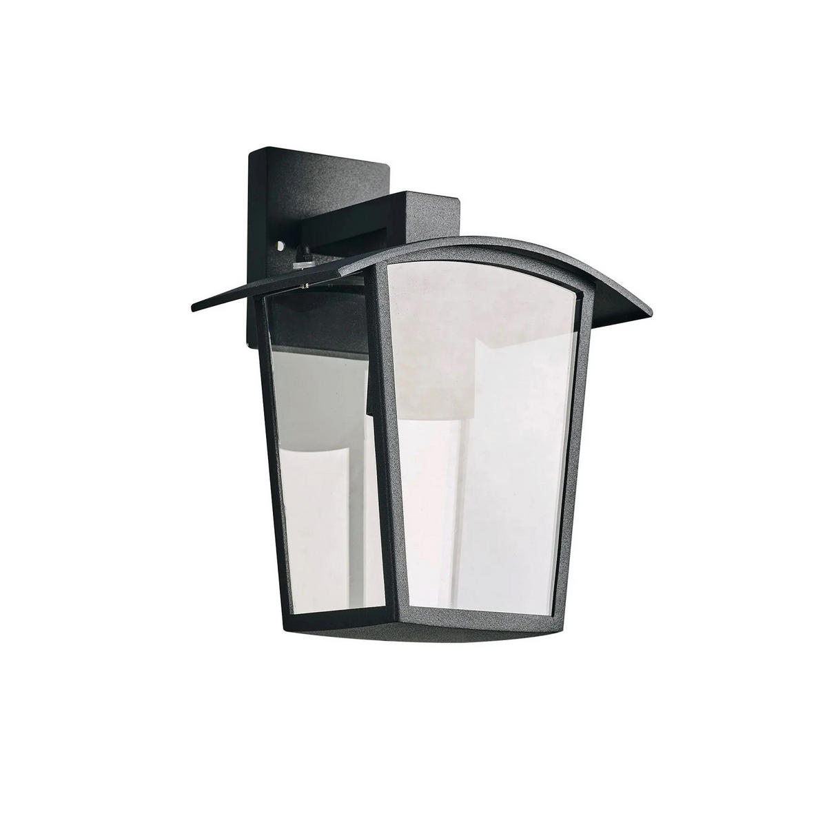 AUSSENWANDLEUCHTEE Schwarz E27 Klar Diffusor IP44 - Schwarz, Metall (17/23/17cm) - CGC Europe