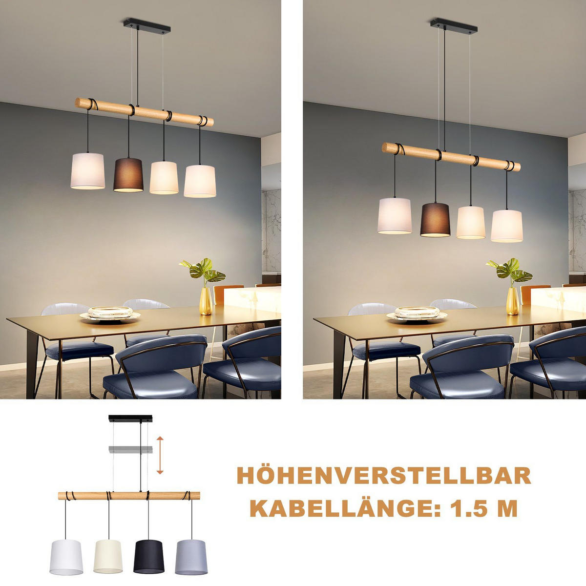 HÄNGELEUCHTE Eindruck 80/18/175 cm - Braun, Holzwerkstoff (80/18/175cm) - Nettlife
