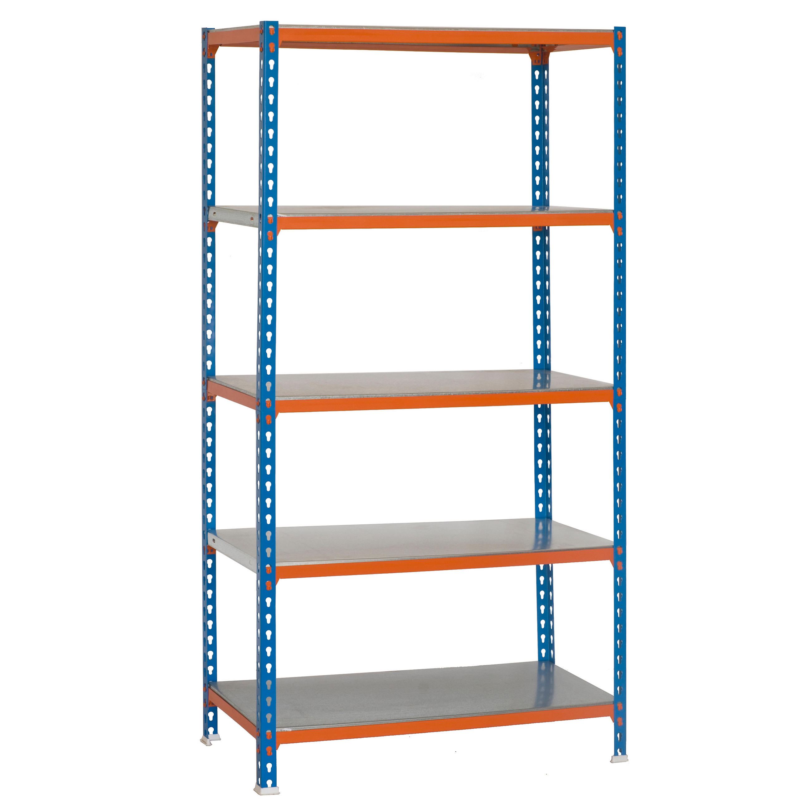 SCHWERLASTREGAL Metal Shark HxBxT 180 x 90 x 30 cm Fachlast 180 kg Blau-Orange - Gelb, Metall (90/180/30cm) - PROREGAL