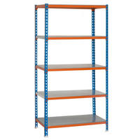 SCHWERLASTREGAL Big Metal Shark HxBxT 200 x 110 x 40 cm Fachlast 200 kg Blau-Orange - Gelb, Metall (110/200/40cm) - PROREGAL
