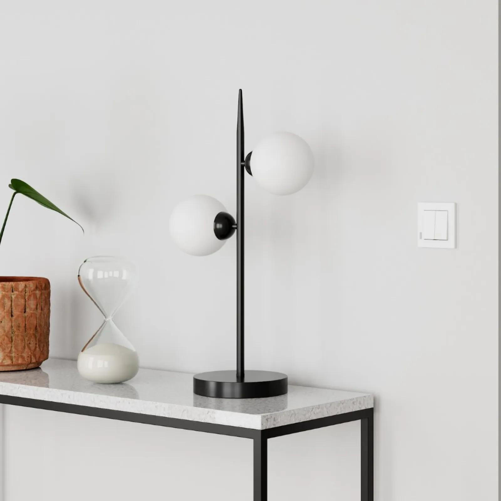 TISCHLAMPE Punto - Schwarz/Weiß, Metall (31.5/31.5/55cm) - By Rydens