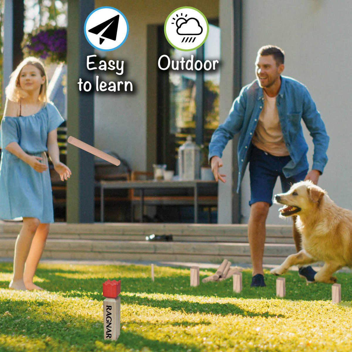 KUBB Ragnar - Naturfarben, Holz (30/6cm) - Toyfel