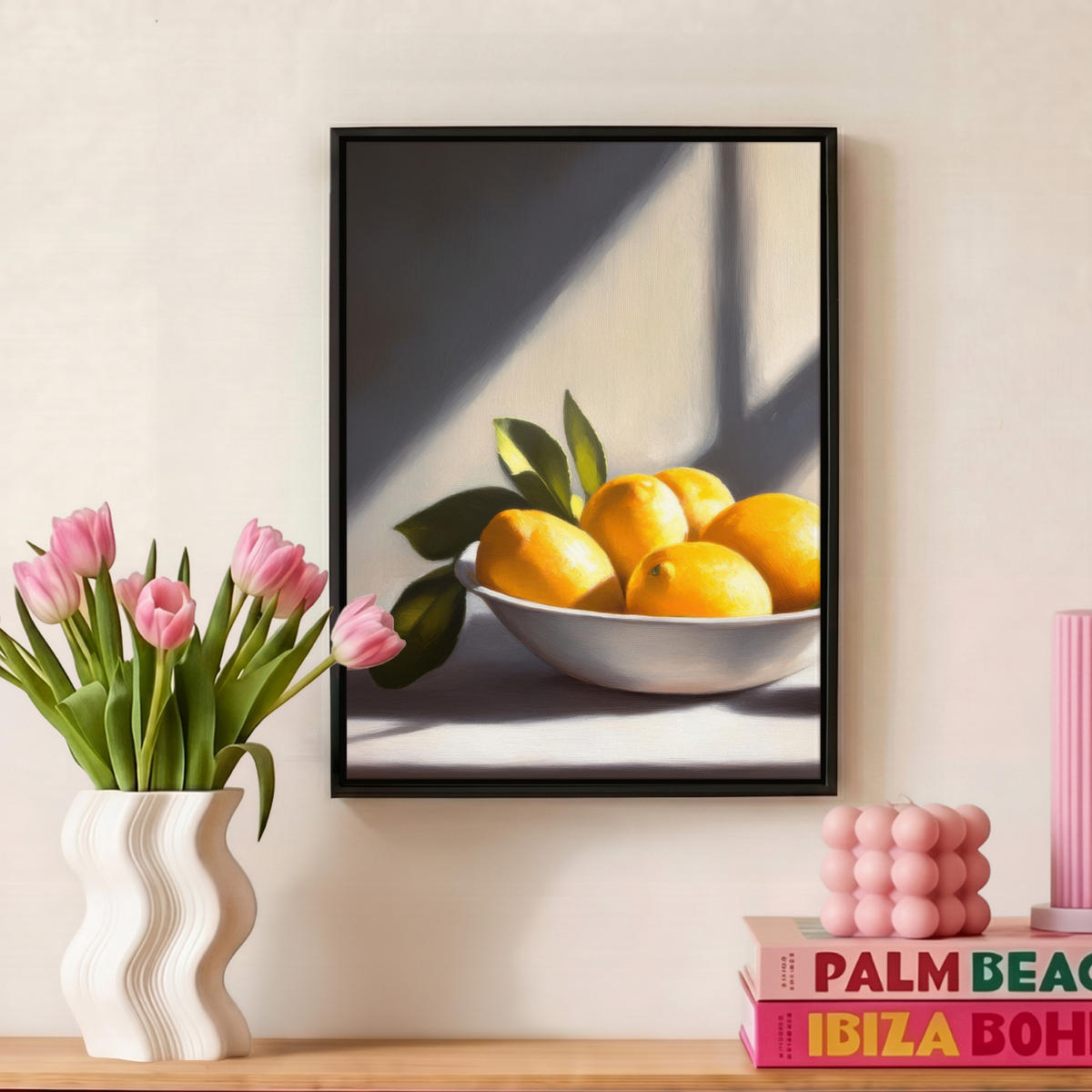 LEINWAND Bilder mit Rahmen - Zitronen - Stilleben - Gelb - 30x40 - Gelb, Textil (30/40cm) - MuchoWow