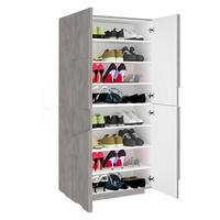 SCHUHSCHRANK Zement 38/81/167 cm - Grau, Holzwerkstoff (81/168/38cm) - DMORA