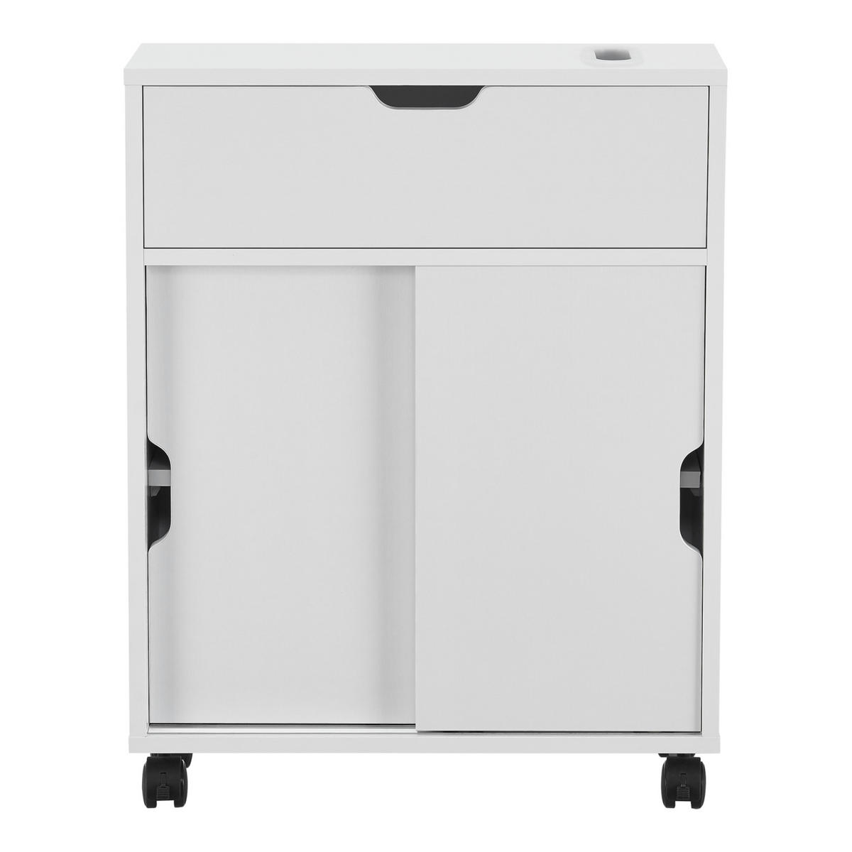 SEITENSCHRANK Kempele - Weiß, Holzwerkstoff (52/67/17cm) - [en.casa]