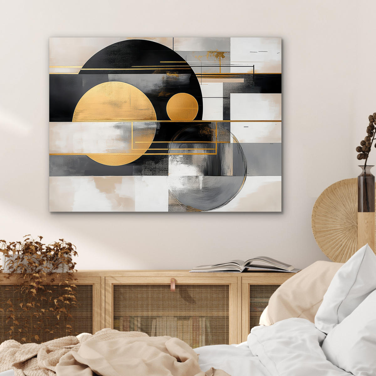 KOVOVÝ OBRAZ Abstraktné - Zlato - Striebro - Tvary - Estetické - Moderné 80x60 cm - zlatá, kov (80/60cm) - MuchoWow