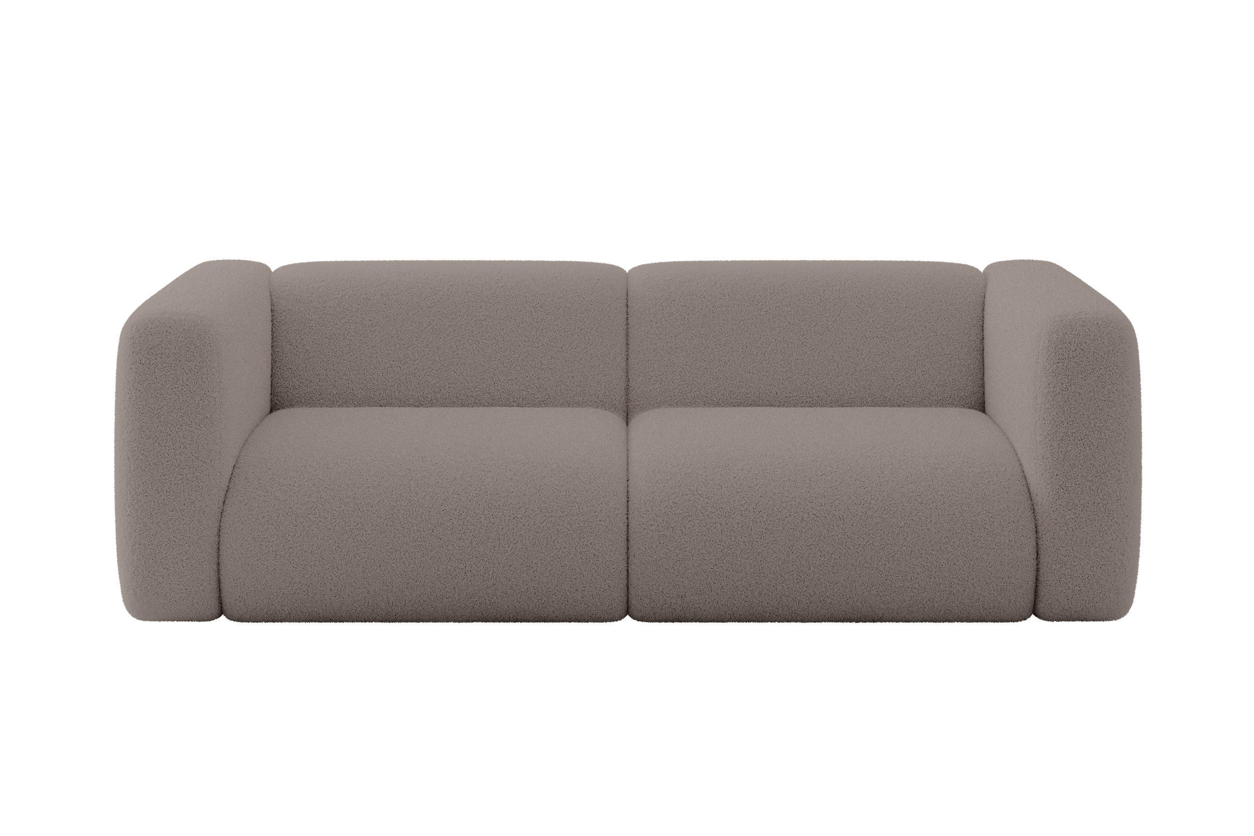 MODULARES Sofa 2-SITZER MIRA-S1 228x89x70 Braun cm Bouclé - Dunkelbraun/Schwarz, Holzwerkstoff/Kunststoff (228/70/89cm) - ALTDECOR