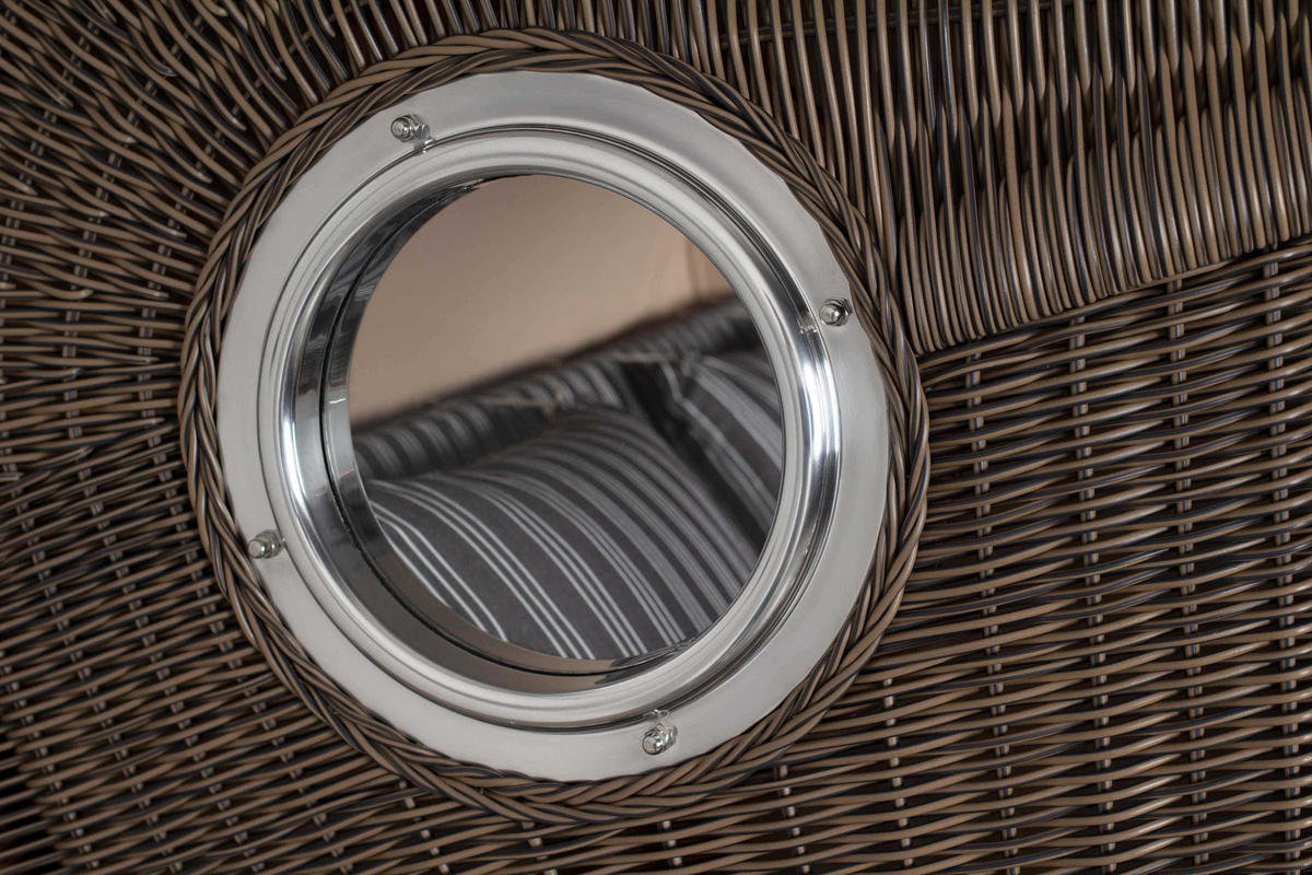 STRANDKORB 2-Sitzer Düne Mahagoni - Anthrazit/Braun, Holz/Metall (125/170/80cm) - Mr. Deko