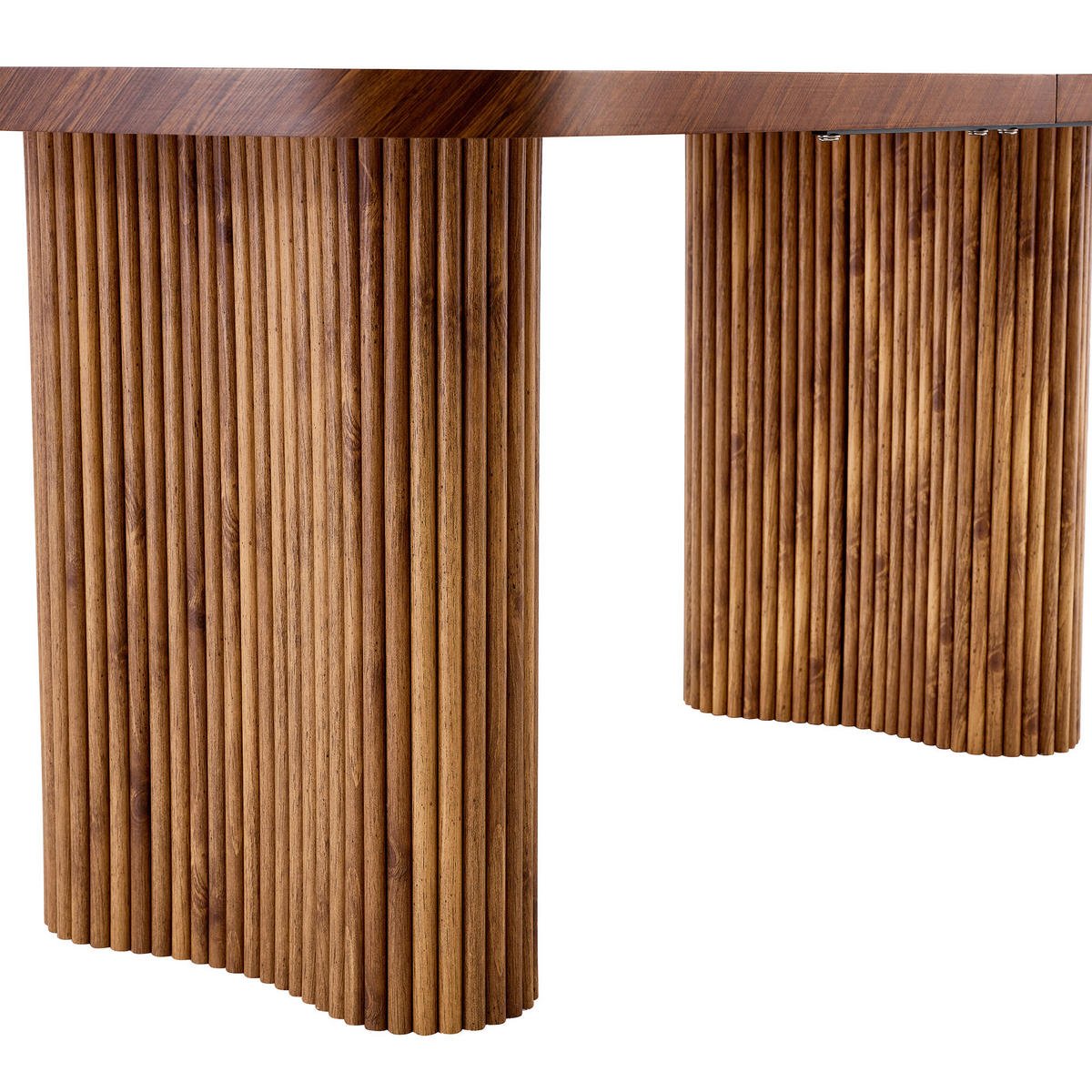 ESSTISCH 180/90/75 cm nussbaumfarben aus MDF mit bogenförmiger Säulenstütze - Walnussfarben, Holzwerkstoff (180/90/76cm) - OKWISH