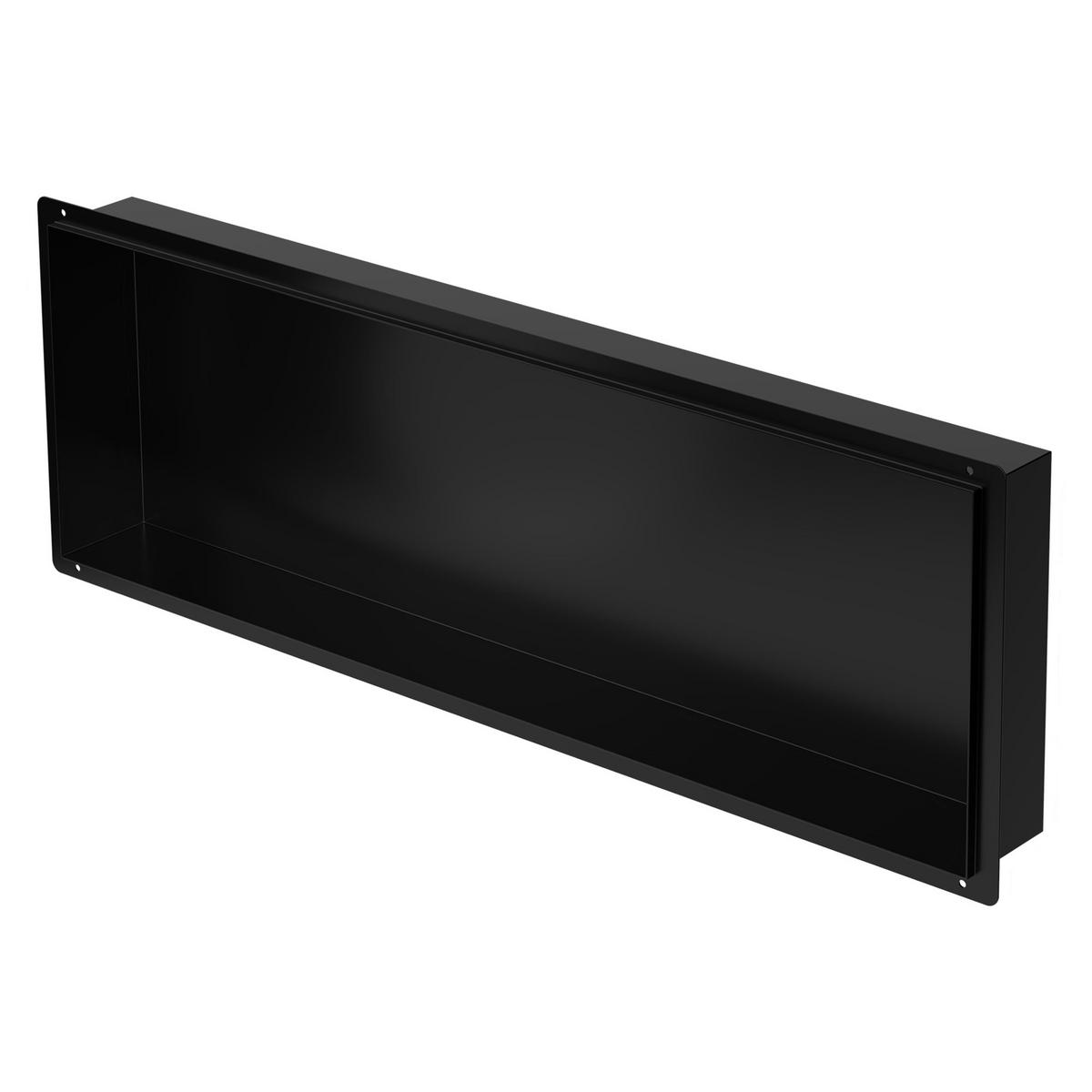 DUSCHNISCHE Schwarz 90/30 cm - Schwarz, Metall (34/10/94cm) - LuxeBath