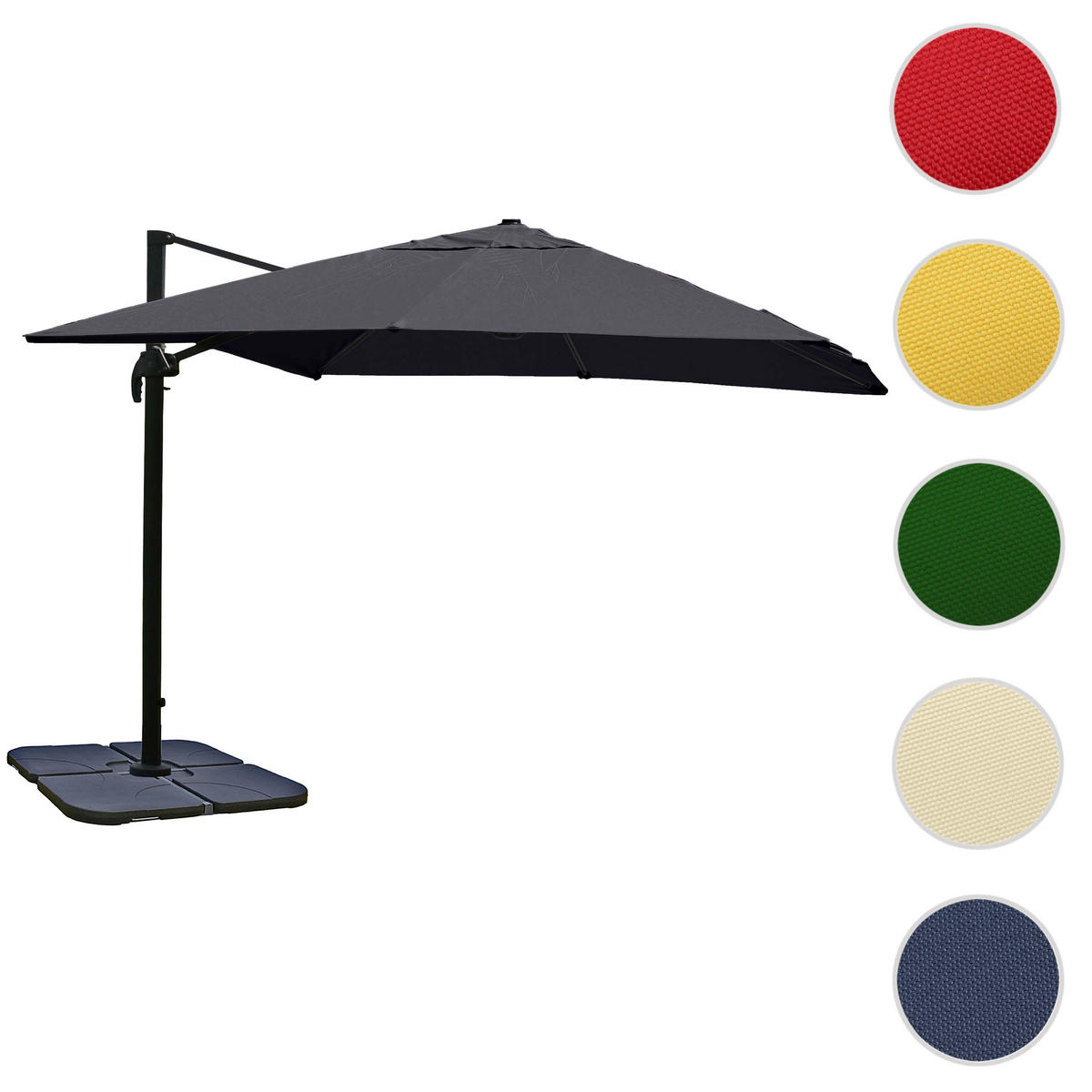 AMPELSCHIRM Anthrazit 300/400 cm - Anthrazit, Textil (400/300cm) - MCW
