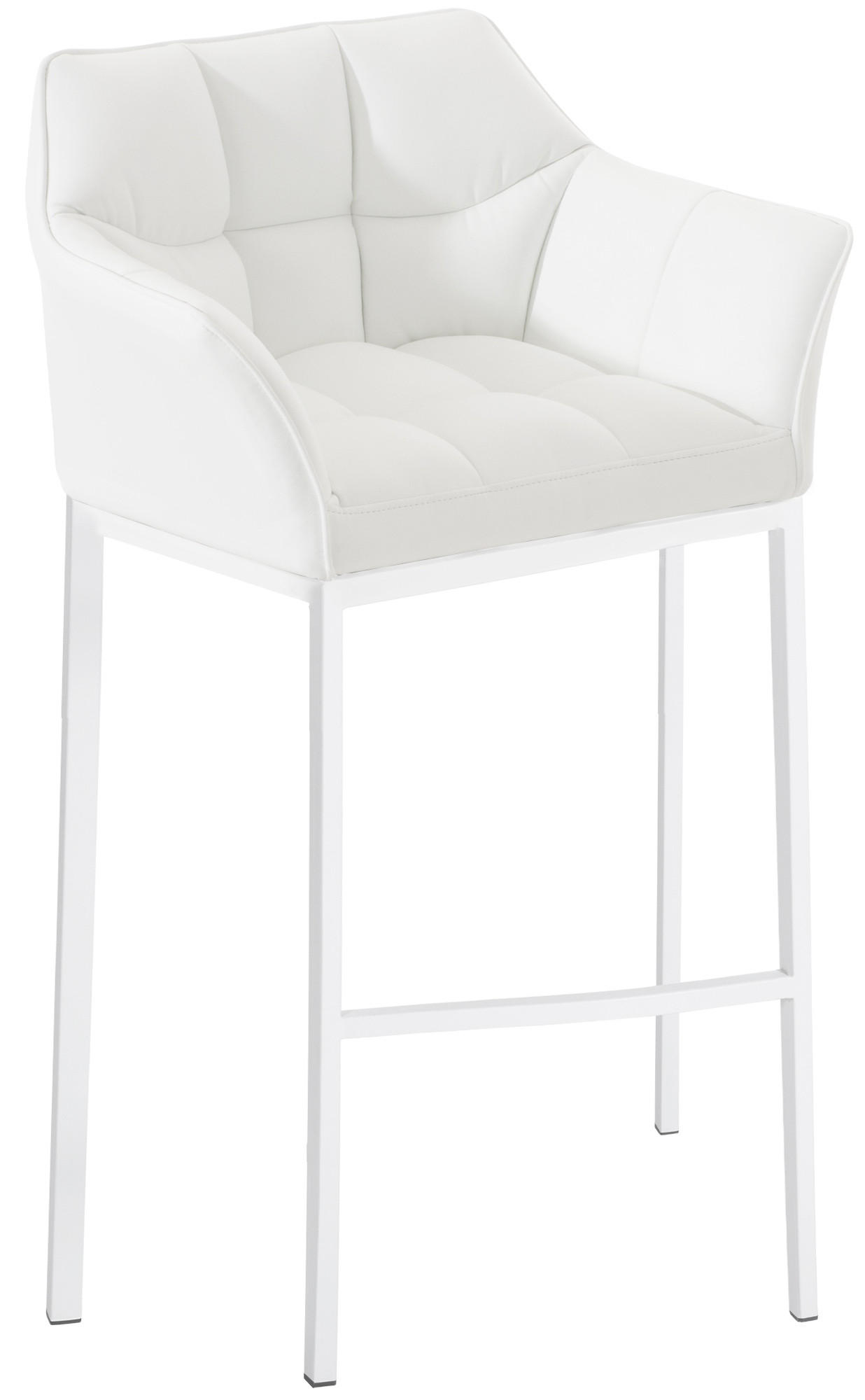 BARHOCKER Lederlook weiß - Weiß, Textil/Metall (64/110/48cm) - CLP