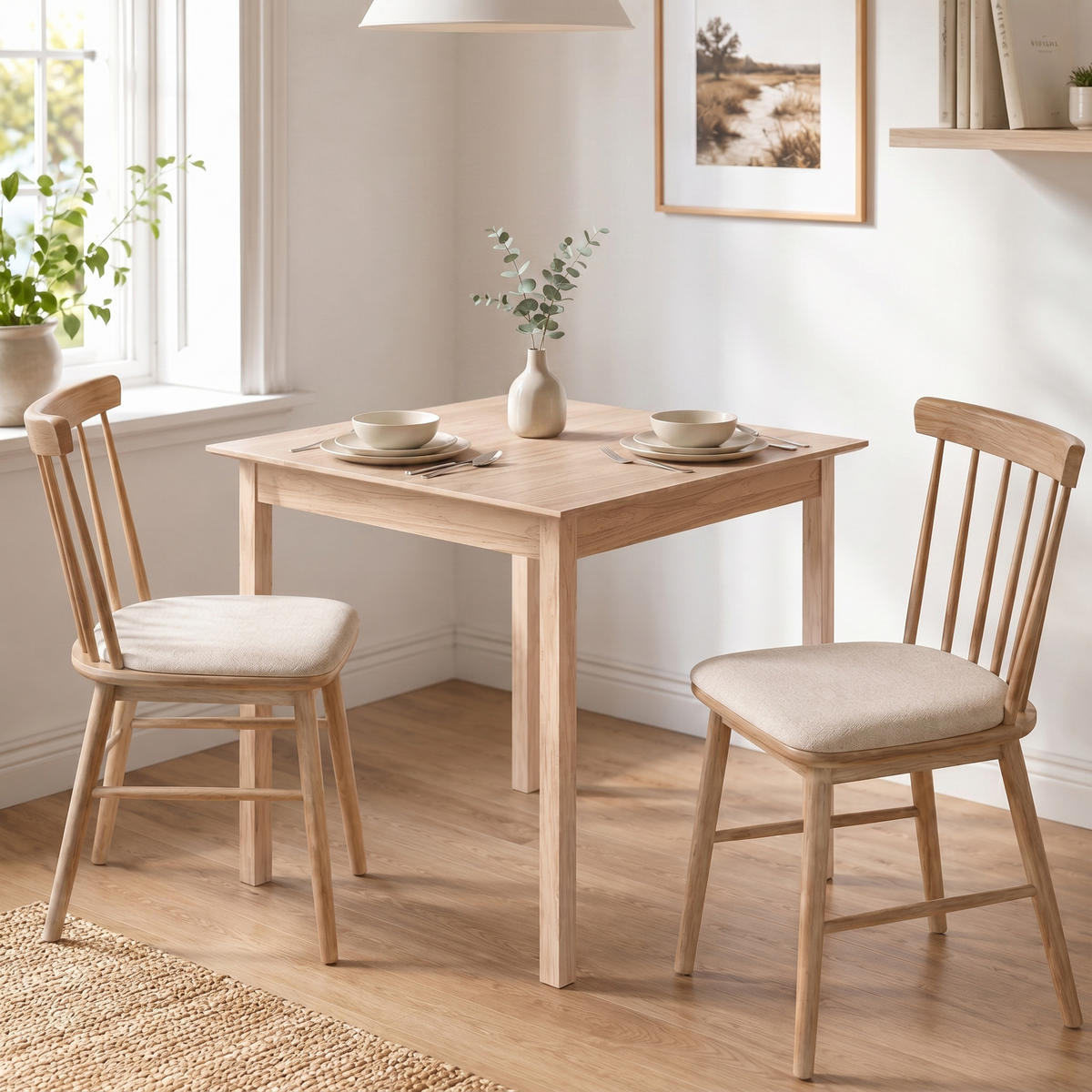 MATBORD i naturligt furu - Naturfärgad, Trä (75/75/76cm) - HOMCOM