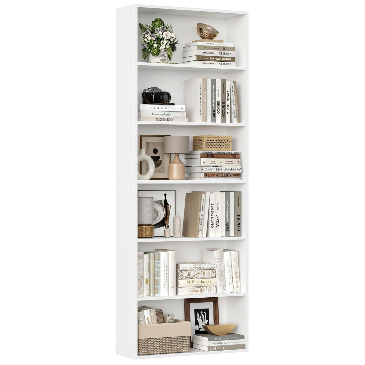 BÜCHERREGAL 180 x 60 x 23,5 cm Weiß - Weiß, Holzwerkstoff (60/180/23.5cm)