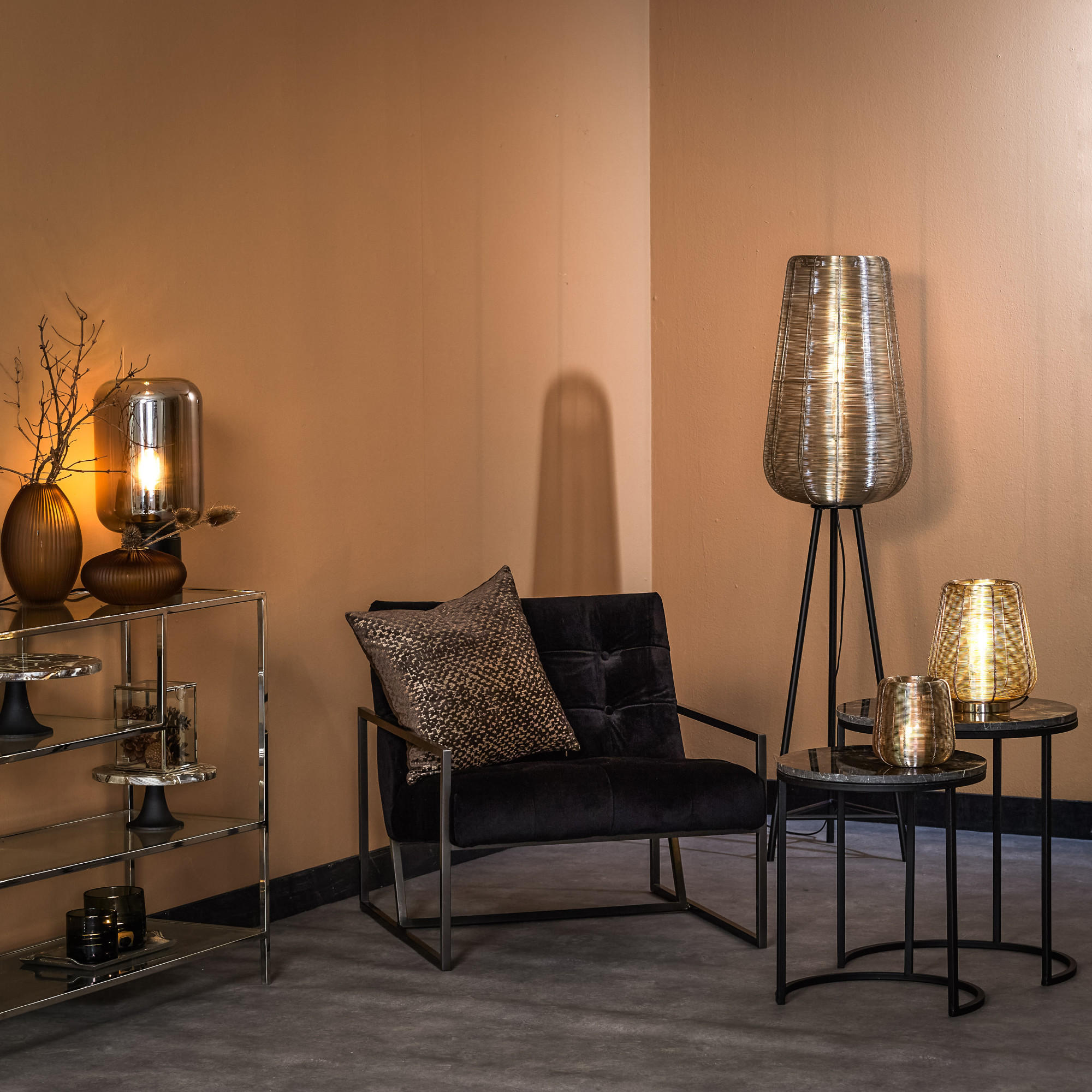 STEHLEUCHTE Adeta Silber Ø37/135 cm - Silberfarben, Metall (37/37/135cm) - Light & Living