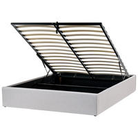 BETT mit Stauraum 140/200 cm Hellgrau Dinan - Hellgrau, Textil (140/200cm) - Beliani