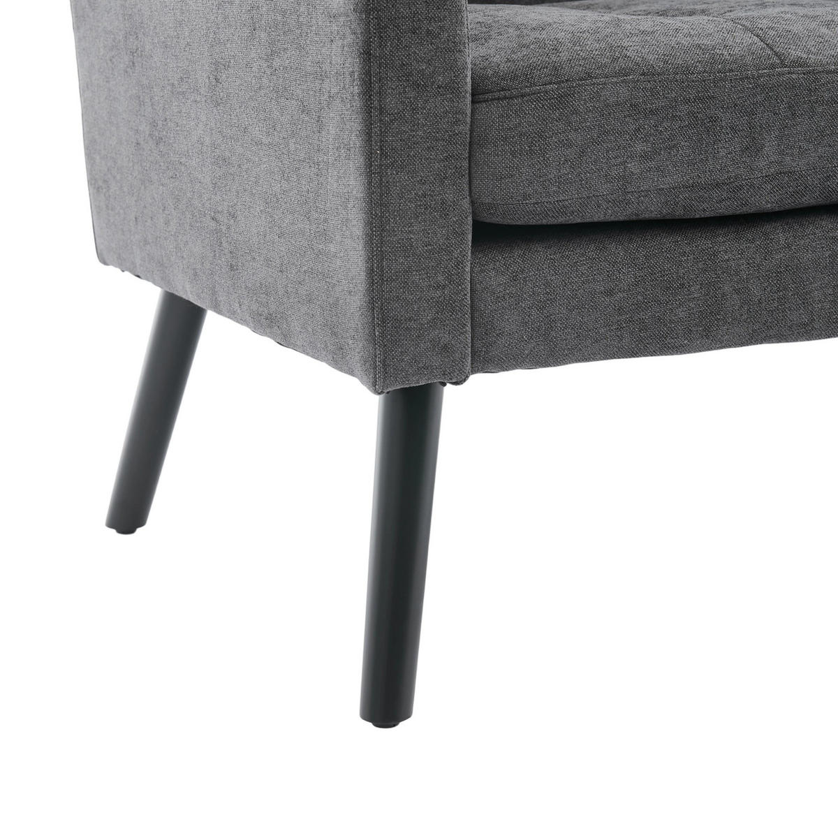 2-SITZER-SOFA Massivholz,dicke Schaumfüllung,Leinenstoff,Dunkelgrau - Dunkelgrau, Textil (119/88/75cm) - LVHOM