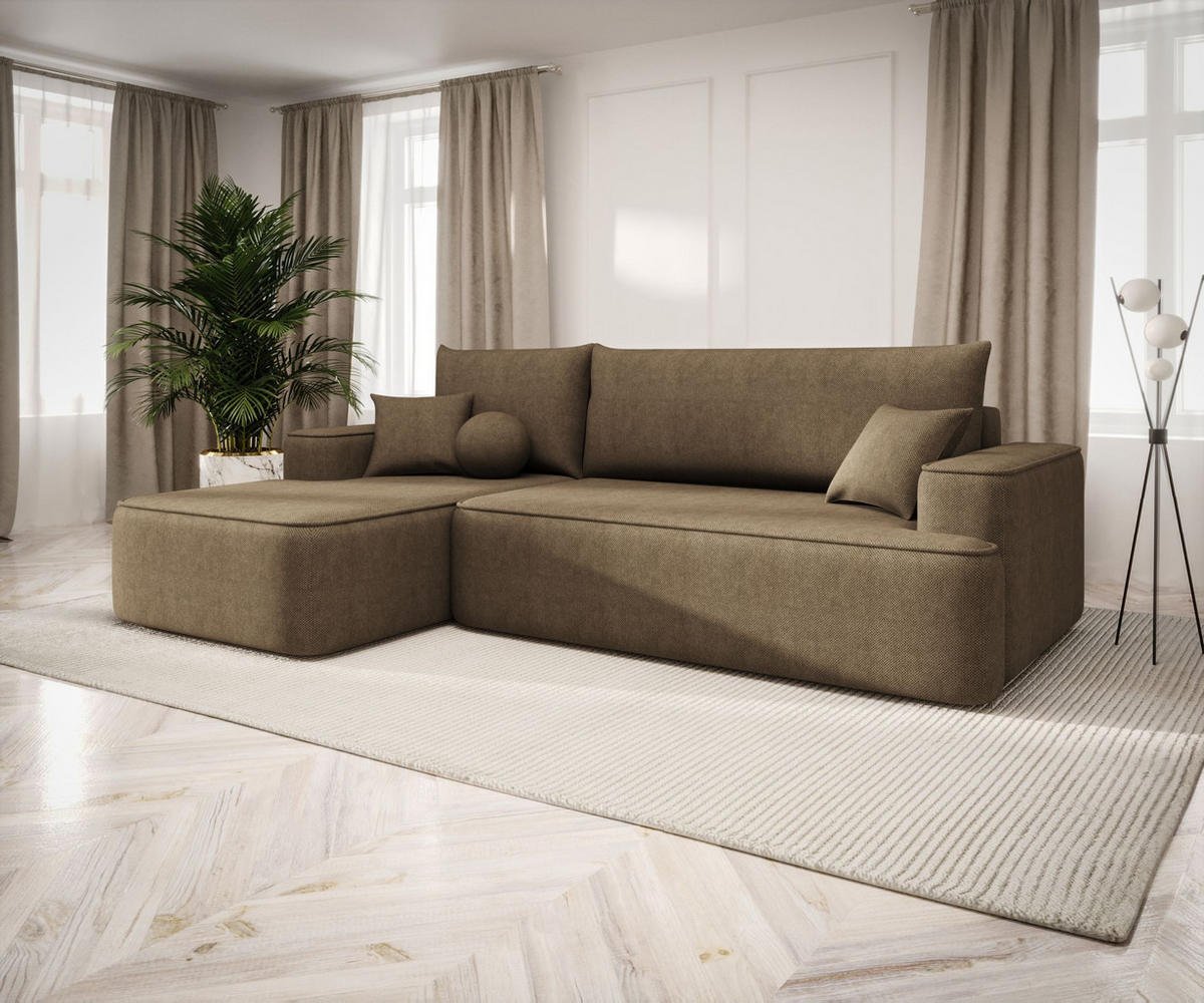 ECKSOFA mit Schlaffunktion FIGO Curio 20 Links - Braun, Textil (250/150cm) - Bedante