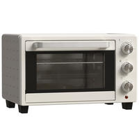 MINIBACKOFEN 21L mit Drehspieß, Edelstahl Mini Ofen mit Grillfunktion, Backblech & Grillrost, 3 Kochmodi, Cremeweiß - Beige, Metall (46/29/38.5cm) - Beaface