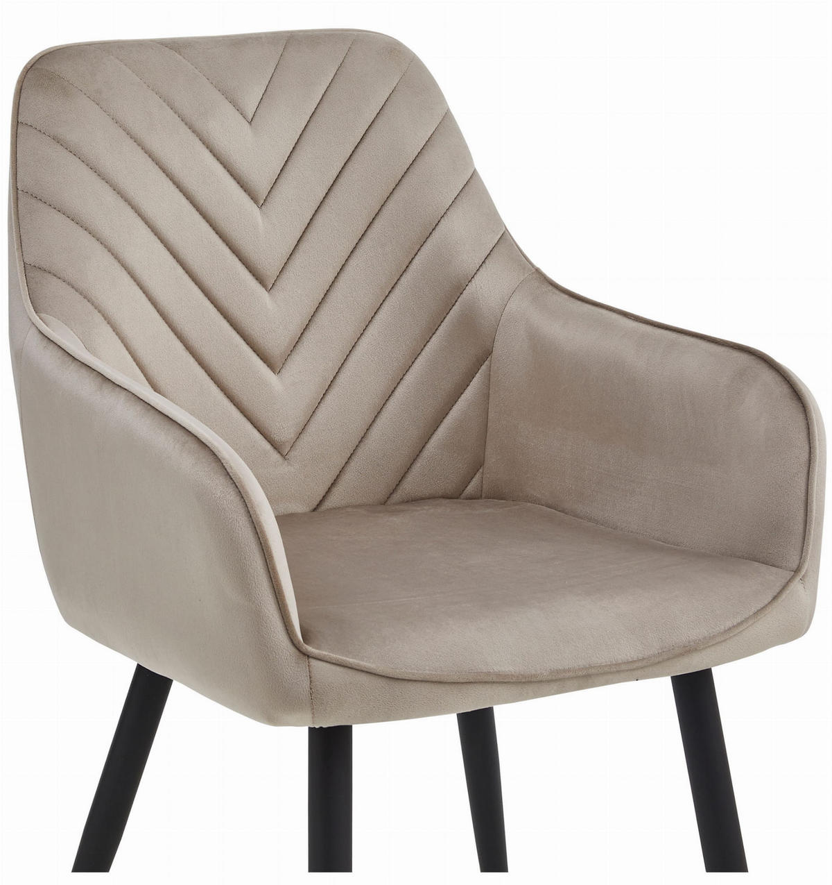 ESSZIMMERSTUHL WAAV dunkelbeiger Sitz, schwarze Beine - Beige/Schwarz, Textil (54/83.5/61cm) - Valora