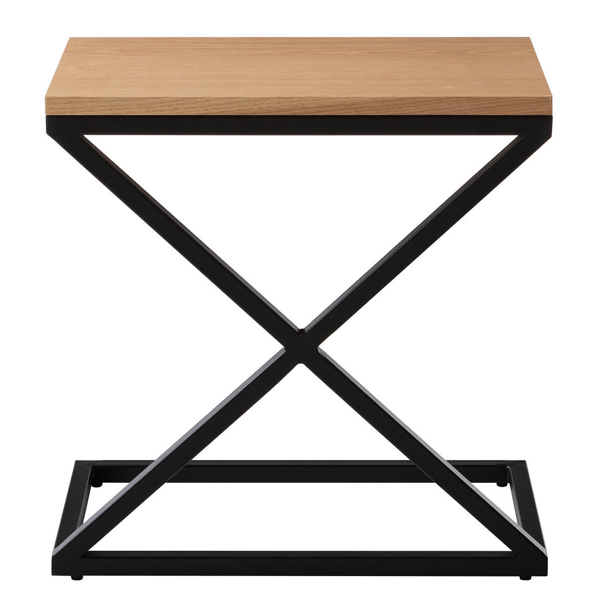 BEISTELLTISCH - Eiche / Schwarz - Eichefarben/Schwarz, Holzwerkstoff/Metall (30/50/50cm) - home24