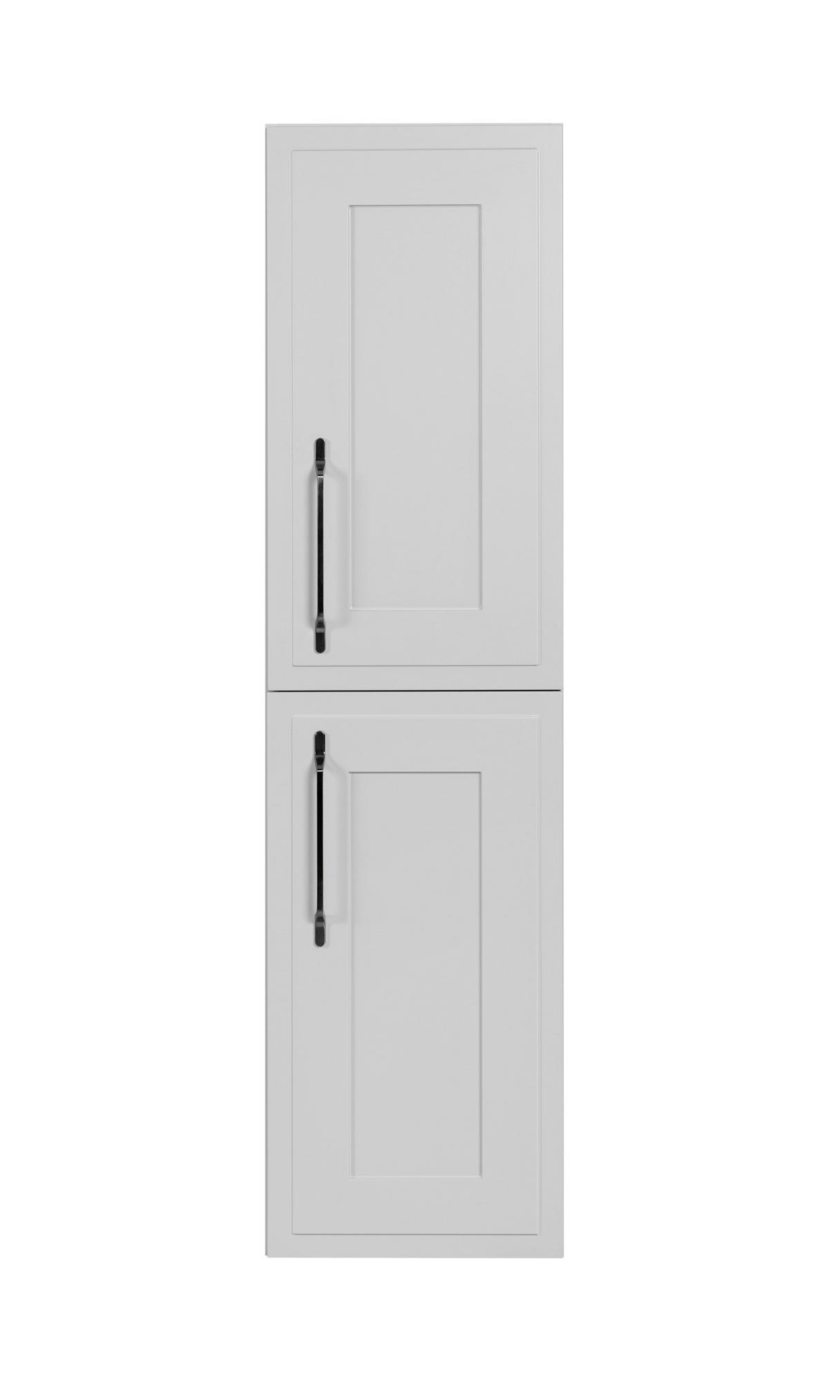 BADEZIMMERSCHRANK, weiß, 35 x 136 x 27 cm, schwarzer Griff - Schwarz/Weiß, Holzwerkstoff/Metall (35/136/27cm) - 3XE LIVING